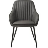 Unique Furniture Tamno sive blagovaonske stolice u setu s naslonima za ruke 2 kom od umjetne kože Nolan Stripe – | shoptok.hr
