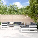 The Living Store Vrtna sedežna garnitura 10-delna z blazinami trdna borovina - Vrtna Sedežna Garnitura, (21468943) | Shoptok.si