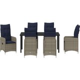  7 delni set vrtne jedilnice z blazinicami Črna Poli ratan, (22086923) | Shoptok.si