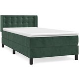 vidaXL Box spring postelja z vzmetnico temno zelena 80x200 c | Shoptok.si