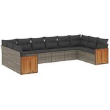  10-dijelni set vrtnih sofa od poliratana s jastucima sivi | shoptok.hr