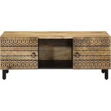 vidaXL Kava miza črna 100x54x40 cm Masivni neobdelan les Mango | Shoptok.si