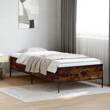 Maison Chic Posteljni okvir - Enojna postelja - Postelja za odrasle dimljeni hrast 100x200 cm inž. les in kovina-J8553, (21770219) | Shoptok.si