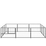  Kavez za pse crni 9 m² čelični | Shoptok.si