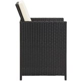  Vrtna jedilna garnitura 3-delna z blazinami črna, (20671751) | Shoptok.si