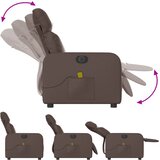  Električni masažni naslonjač od umjetne kože smeđi | shoptok.hr