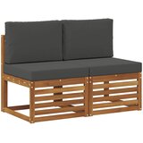  2 Komad Srednja sofa za van Čvrsto drvo akacije Prirodna | shoptok.hr