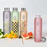 Orion Zelena steklena steklenica za vodo 600 ml Šachovnice – | Shoptok.si