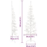  Tanka umjetna polovica božićnog drvca sa stalkom bijela 120 cm | shoptok.hr