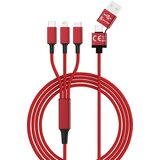 Smrter USB polnilni kabel USB 2.0 USB-A vtič\, USB-C® vtič\, Apple Lightning vtič \, USB-mikro-B vtič 1.20 m rdeča _HYDRA_ULT_RD, (20432876) | Shoptok.si