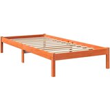  Knjižna postelja brez ležišča vošč. rjava 90x200 cm borovina, (21792553) | Shoptok.si