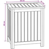  Košarica za rublje Prirodna 50 x 35 x 60 cm Čvrsto teak drvo | shoptok.hr