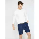 Koton Shorts - Navy blue - Normal Waist