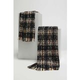 Marisse Black Checkered Scarf With Metallic Thread | ePonuda.com