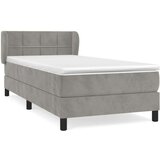 Box spring postelja z vzmetnico svetlo siva 100x200 cm žamet, (20725739) | Shoptok.si
