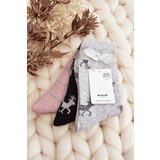 Aura.via Women's Holiday Socks 3-Pack Gray-Black | shoptok.hr