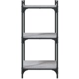  Regal za knjige s 3 razine siva boja hrasta 40x30x86 cm drveni | shoptok.hr