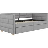 Lumor Postelja klop z izvlečno posteljo 90x190/200 cm - iz lanene tkanine - siva, (22155994) | Shoptok.si