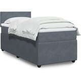 vidaXL Box spring postelja z vzmetnico temno siva 90x200 cm žamet Cene
