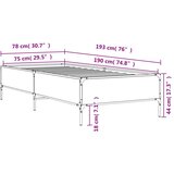  Okvir za krevet smeđi hrast 75x190 cm konstruirano drvo i metal | shoptok.hr