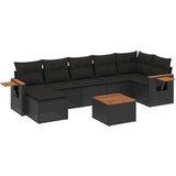  8-dijelni set vrtnih sofa od poliratana s jastucima crni | shoptok.hr