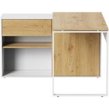 MID.YOU KOTNA PISALNA MIZA kovina, leseni material bela, barve hrasta | Shoptok.si