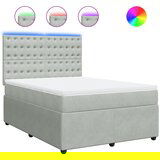 vidaXL Box spring postelja z vzmetnico svetlo siv 140x190 cm žamet, (21309471) | Shoptok.si