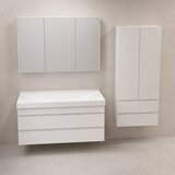 Kolpa San Naomi Set Delux 100cm Bela (Ormarić sa umivaonikom + Ogledalo/ormarić + Visoki ormarić) Cene