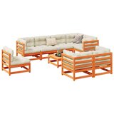  9-dijelni set vrtnih sofa s jastucima voštano smeđi od borovine | shoptok.hr