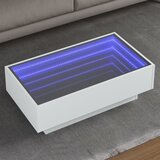 vidaXL Klubska mizica LED bela 90x50x30 cm inženirski les | Shoptok.si
