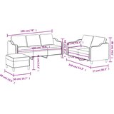  3-dijelni set sofa s jastucima krem od tkanine | shoptok.hr
