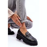 Laura Messi Women's Leather Loafers With Decorative Black Lyndani Cene