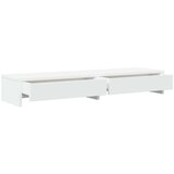  Stalak za monitor s ladicama bijeli 100 x 27 x 15 cm drveni | shoptok.hr