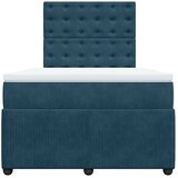  s oprugama i madracem tamnoplavi 120 x 190 cm baršun | shoptok.hr