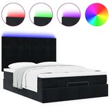 Otomanski krevet s madracima&amp LED crni 140x190 cm baršunasti | shoptok.hr
