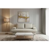 P & B ZOFA S POSTELJNO FUNKCIJO, krem barve tekstil, leseni material | Shoptok.si