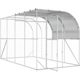  Kavez za piletinu uz zid Srebrna 400 x 200 x 215 cm | shoptok.hr