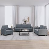 vidaXL Sedežna garnitura 3-delna temno siv žamet | Shoptok.si