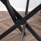  Moderni stakleni blagovaonski stol promjera 80 cm kuhinjski stol s kaljenom staklenom pločom i metalnim nogama za 4 osobe | shoptok.hr