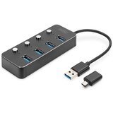 Digitus USB hub 4 3.0 porta sa prekidačima Cene