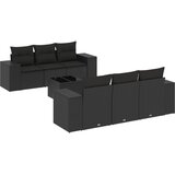  7-dijelni set vrtnih sofa od poliratana s jastucima crni Crna 83 x 62 x 69 cm | Shoptok.si