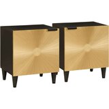 vidaXL Nočna omarica 2 pcs Črna in zlata 40 x 33.5 x 46 cm | Shoptok.si