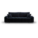 Cosmopolitan Design Temno modra žametna raztegljiva sedežna garnitura s prostorom za shranjevanje 250 cm Wicklow – | Shoptok.si