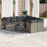vidaXL 9-dijelni set vrtnih sofa od poliratana s jastucima sivi | shoptok.hr