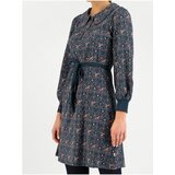 Blutsgeschwister Dark blue patterned dress with collar Mademoiselle Dack - Women