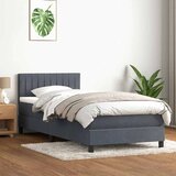 Box Spring krevet s madracem i LED tamnosivi 80 x 220 cm baršunasti | shoptok.hr