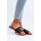 EVENTO Flat Women's Sandals with Weave and Decoration Black Omenna | Shoptok.si
