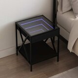  Noćni ormarić s beskonačnim LED svjetlima crni 40x40x49 cm | shoptok.hr