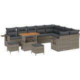12 komada Vrtni Sofa Set s Jastučićima Sivi Poli Ratan Akacija 3 komada Vrtni Dinarski Set s Jastučićima Sivi Poli Ratan Akacij Cijene