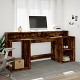  Radni stol s LED svjetlima boja hrasta 200x55x91 cm drveni | Eponuda.ba